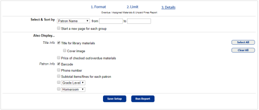 Step 3 of Current Checkout Fines Report